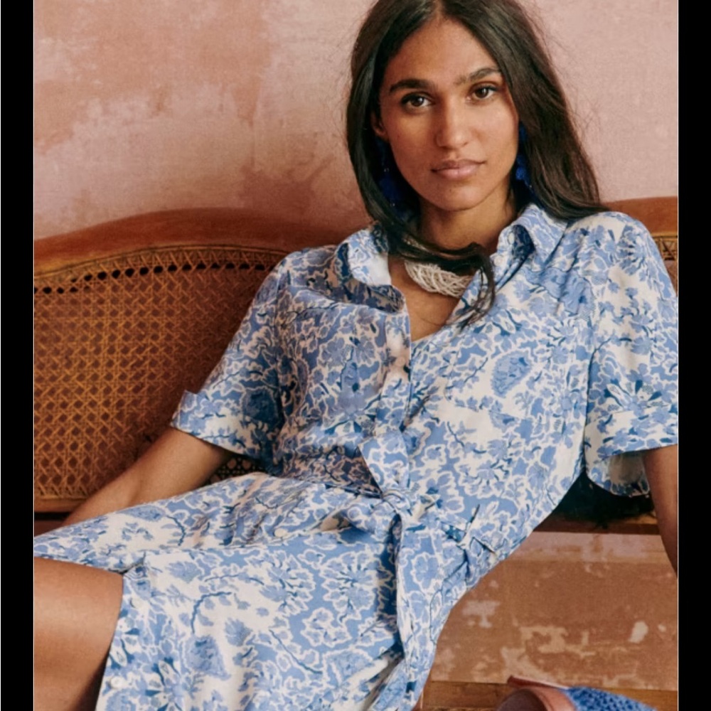 Sezane Adele Dress in Alcazar Blue